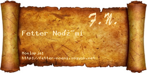 Fetter Noémi névjegykártya