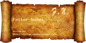 Fetter Noémi névjegykártya